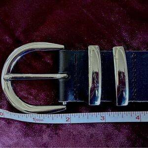 Urban Outfitters Black Belt with Silver Buckle